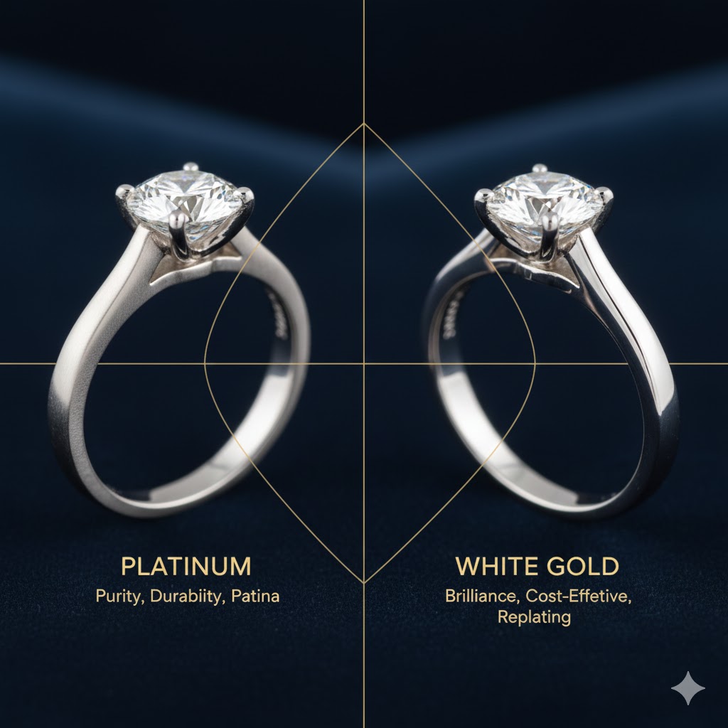 البلاتين مقابل الذهب الأبيض: أيهما أفضل لخاتم الخطوبة؟
