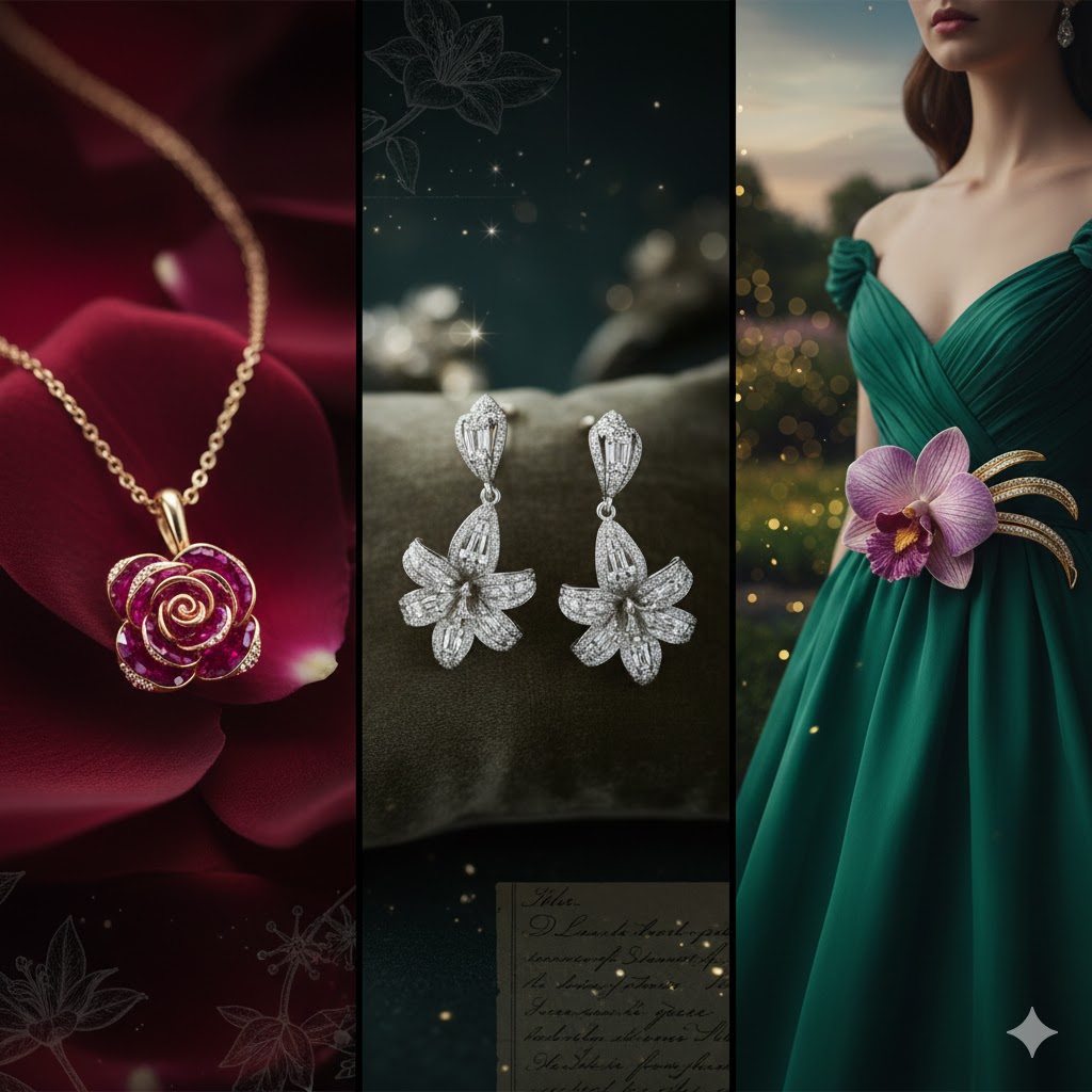 لغة الورود في المجوهرات: معاني الرموز النباتية في التصاميم العالمية.