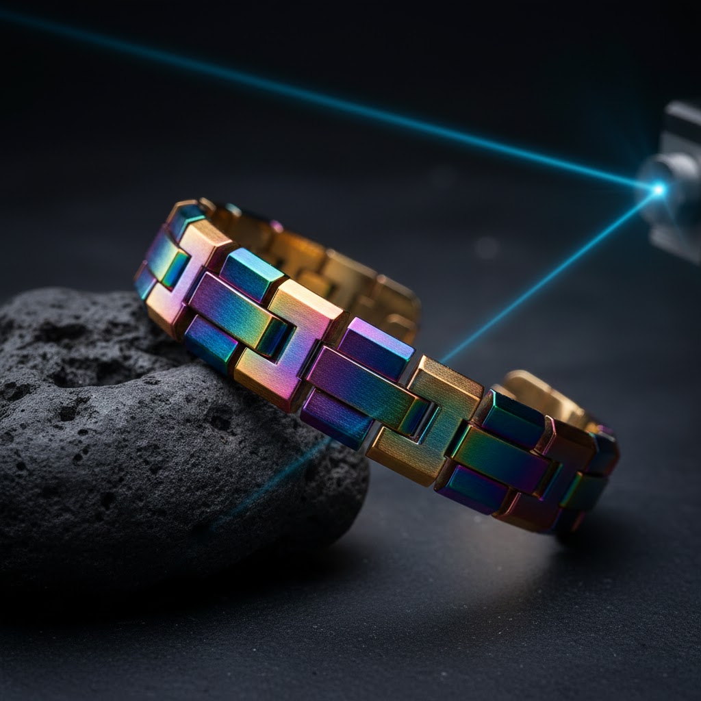 "الذهب الملون بالليزر": تقنية 2026 التي تمنح الذهب ألوان قوس قزح دون أحجار كريمة.